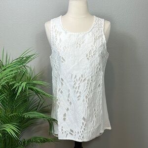 NWT Dylan Sleeveless Lace Cutout Long Top Small Summer